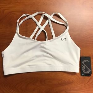 NWT TLF Apparel Black Mamba Bound Bra Soft White